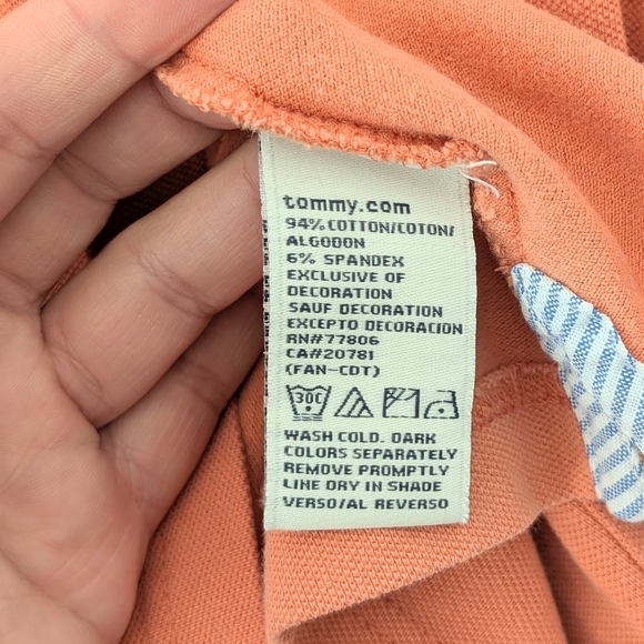 Tommy Hilfiger Women's Orange Fitted Polo Short Sleeve Top ~ Size Large - Picture 8 of 8